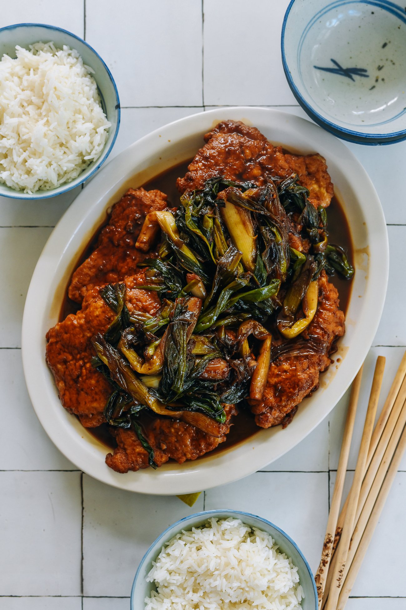 Braised Pork Chops with Scallions